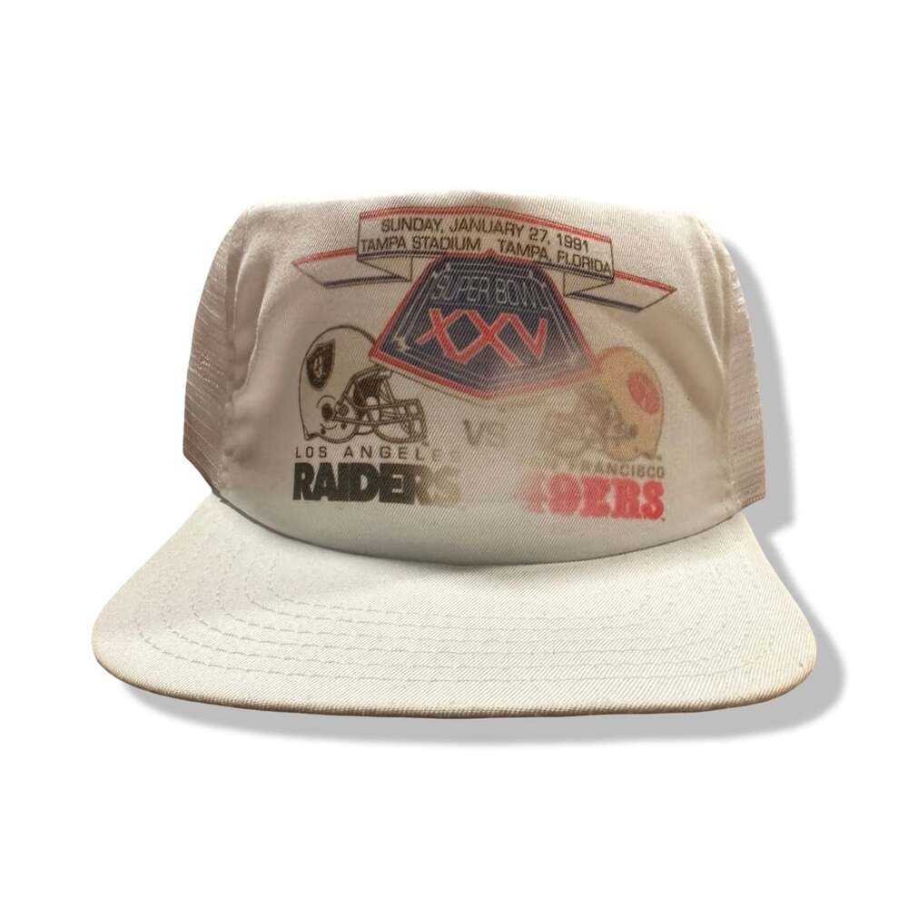 VTG 1991 Super Bowl XXV Phantom Hat Raiders 49ers Trucker Snapback Deadstock